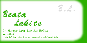 beata lakits business card